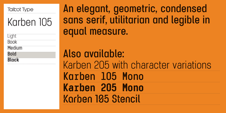 Пример шрифта Karben 105 Book